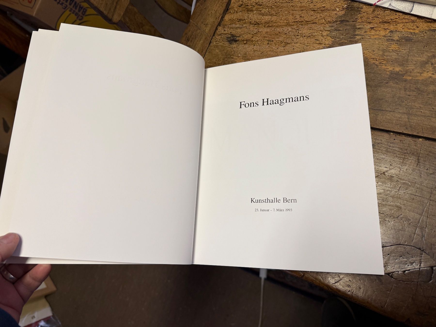 Libri: Fons HAAGMANS Kunsthalle Bern 1993 – Usato da Bern venduto da Jwpm66 1