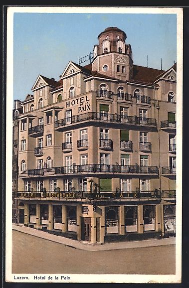 Cartoline postali: AK Luzern, Hotel de la Paix – Usato da Berlin venduto da bartko-reher