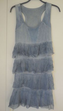 CHRISTIAN LLINARES : Robe en soie bleue S-M