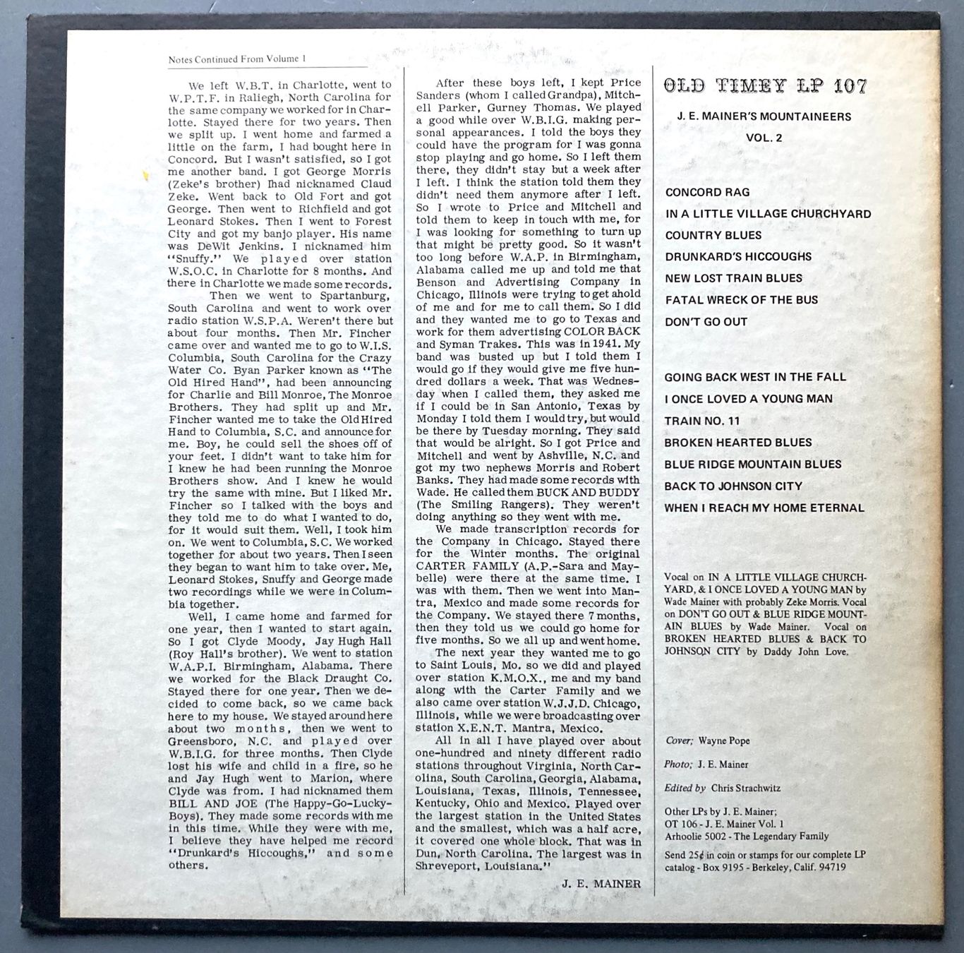 Vinyles: J. E. MAINER'S MOUNTAINERS - J. E. MAINER'S MOUNTAINEERS VO – D'occasion à Poliez-Pittet par Newtown-Records 1