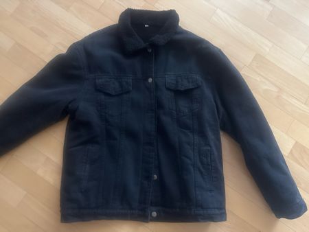 Winter Jacke aus Jeansstoff mit Teddyfell, Grösse L
