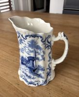Antiker Porzellan-Krug „Windmühle“ Blau-Weiss – Vintage