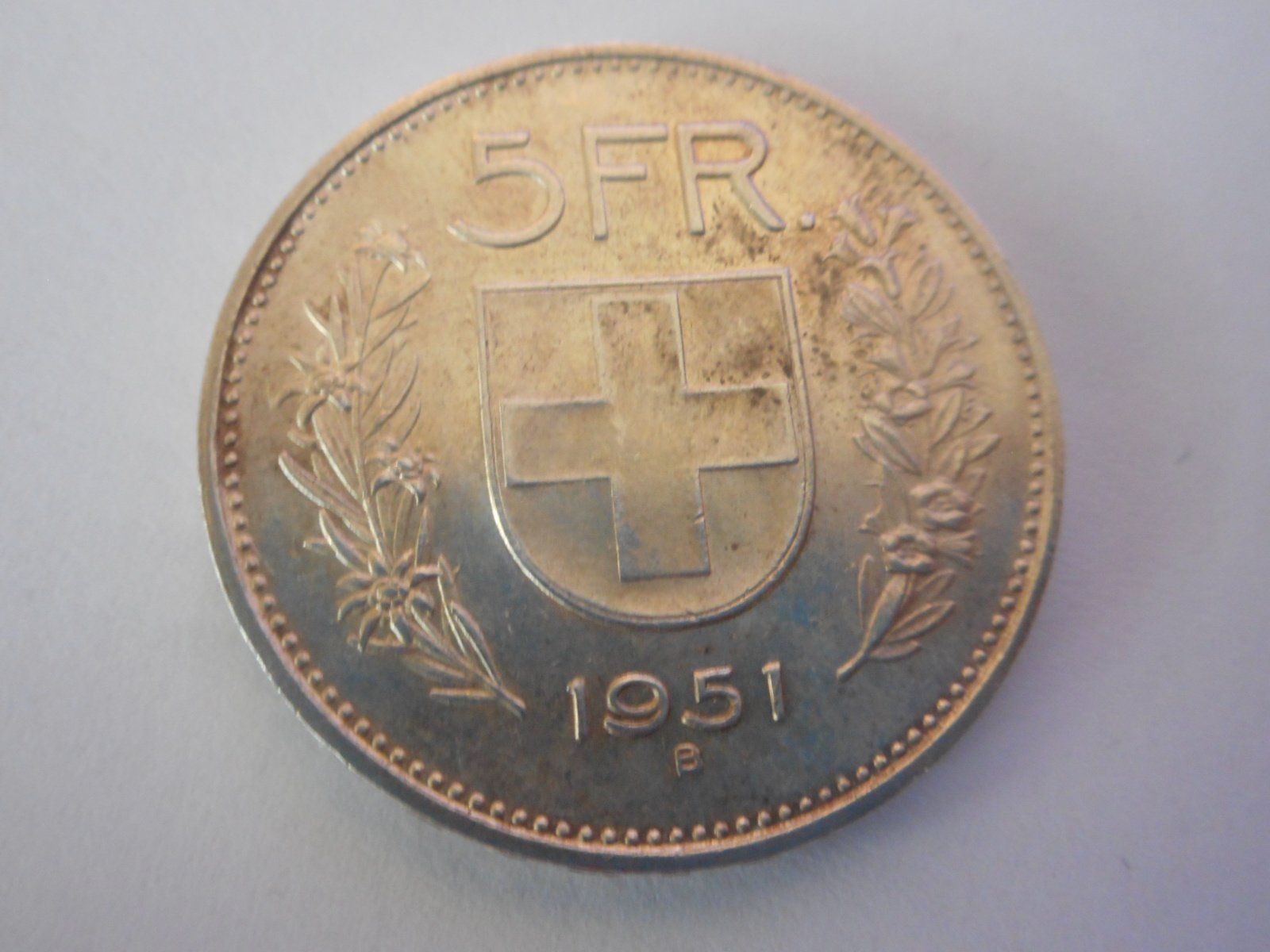Tutti le monete: 5 Fr. 1951 silber vorz – Usato da Kriegstetten venduto da pizlad2010 1