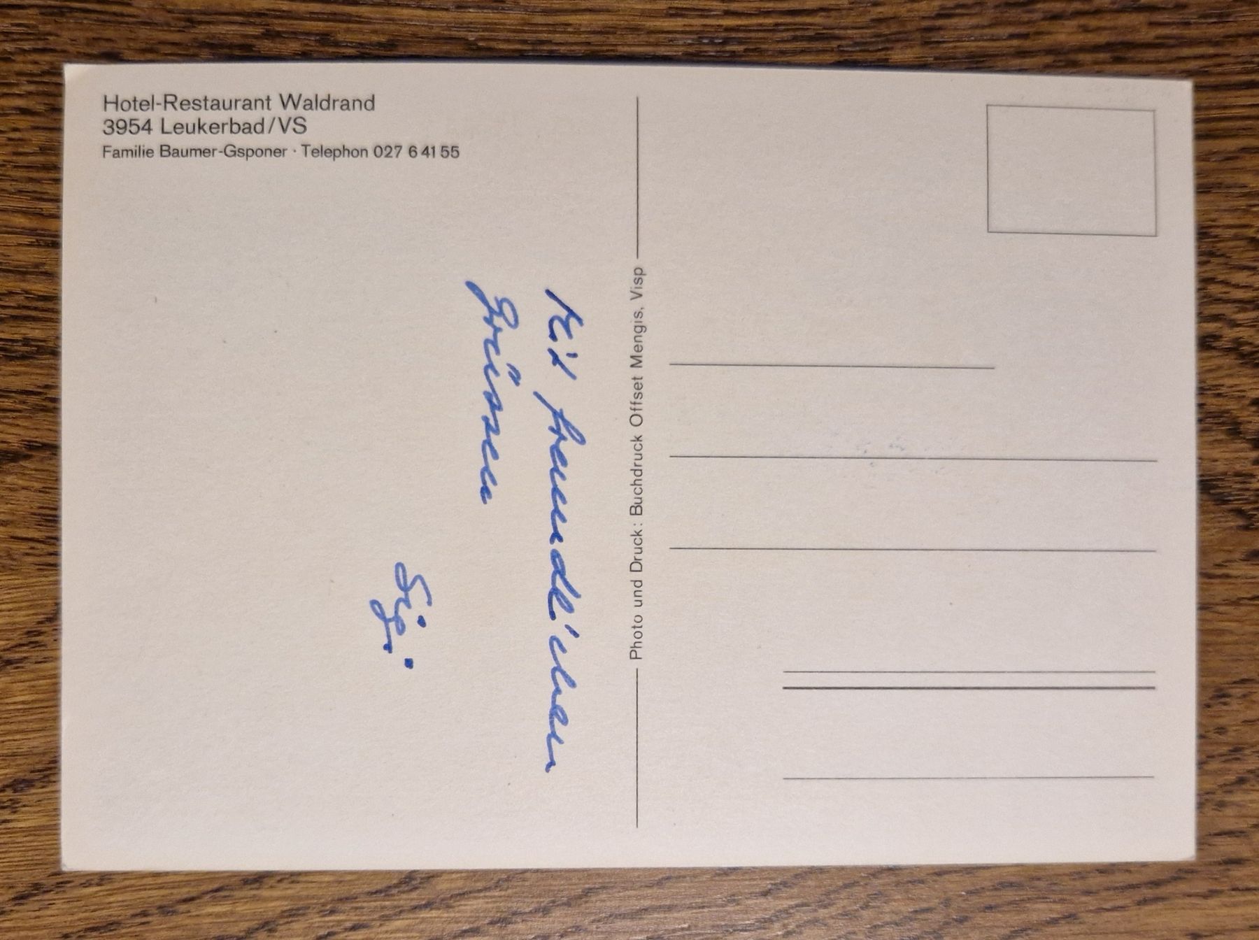 Cartoline postali: ehem. Hotel-Restaurant Waldrand Leukerbad – Usato da Ebikon venduto da Donar50 1