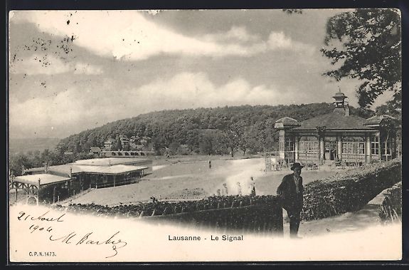 Cartoline postali: AK Lausanne, Le Signal, 1904 – Usato da Berlin venduto da bartko-reher