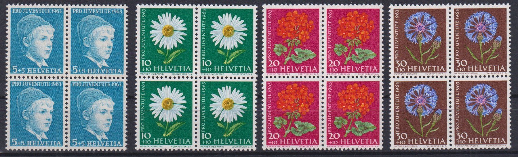 Tutti i francobolli: PJ 1963 .4er Blöcke ** – Usato da Samnaun-Compatsch venduto da Muckimu
