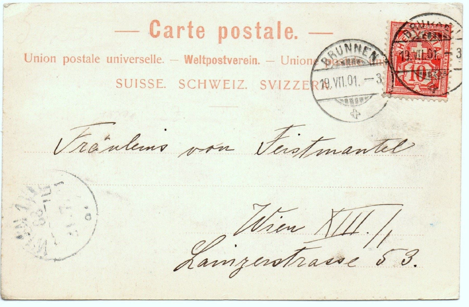 Cartoline postali: LAUERZ Fischerboot bei Insel Schwanau – Usato da Jona venduto da philajona 1