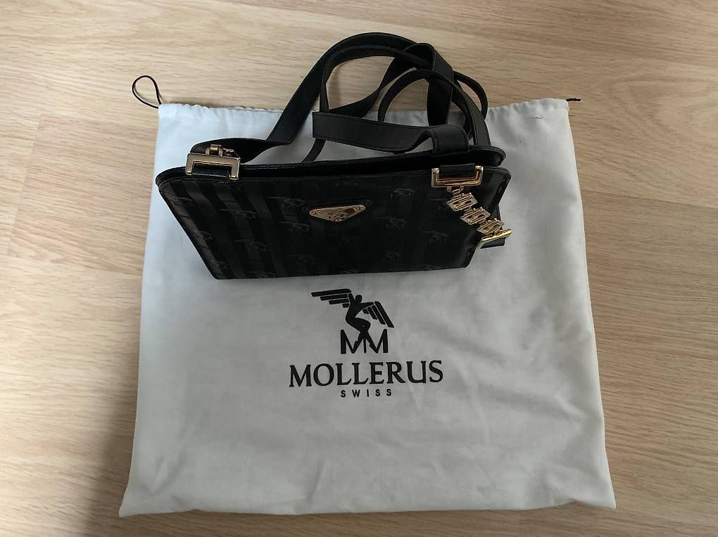 Taschen für Damen: Mollerus Hndtasche mit Tragegurt Schwarz / Gold – Gebraucht aus Lenzburg von Balubalu66 3