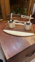 Ancien encrier bois + matière naturelle 