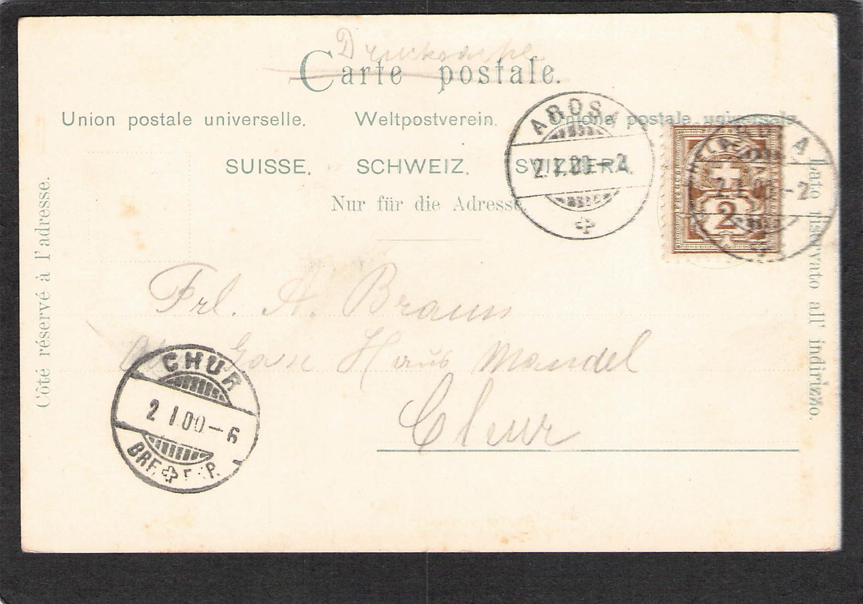 Cartoline postali: AK, Prosit Neujahr , 1900 – Usato da Reichenburg venduto da Pipo-67 1