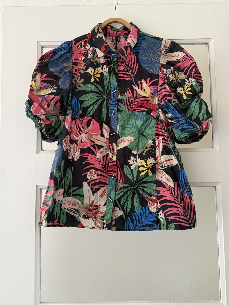Stradivarius Camicette: Bluse mit Blumenmuster von Stradivarius, L – Nuovo (secondo la descrizione) da Basel venduto da zukk_