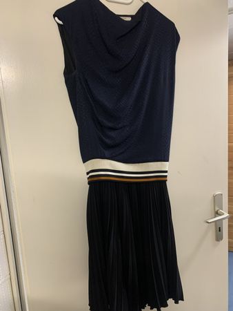 Seidenkleid Bouchra Jarrar Gr. 36 Navy blau schwarz