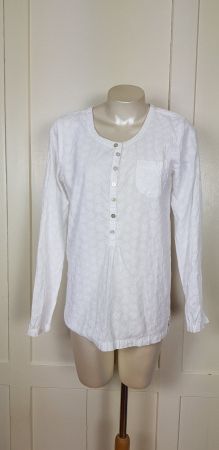 Bluse, Ärmel zum Krempeln, Baumwolle, Gr. 38 40