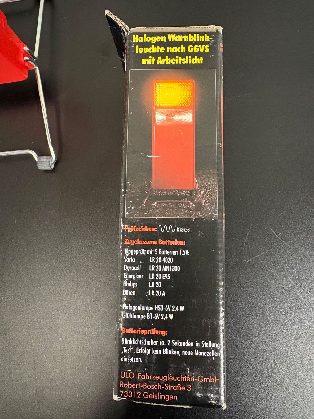 Lampen: ULO Halogen Warnblink-Leuchte rot mit Standfuss NEU – Neu (gemäss Beschreibung) aus Wiesendangen von plus-minus 3