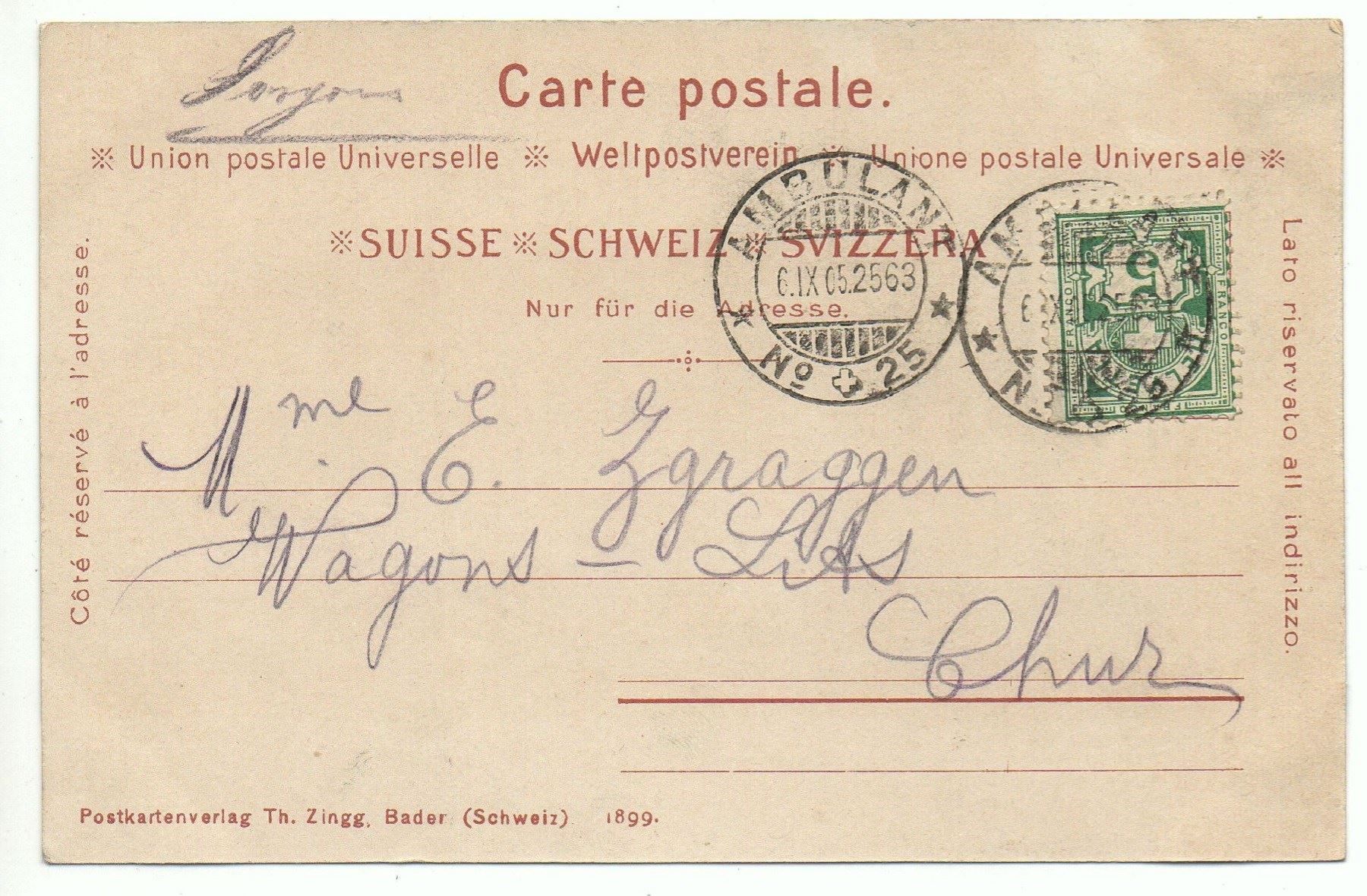 Cartoline postali: Gruss aus SARGANS – Usato da Jona venduto da philajona 1