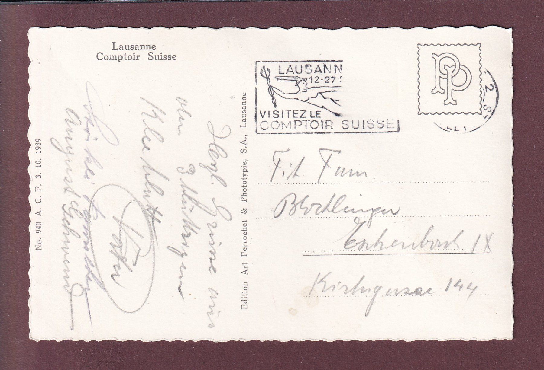 Cartoline postali: LAUSANNE - Comptoir Suisse - Caisses - ELNA – Usato da Pully venduto da nicecards 1