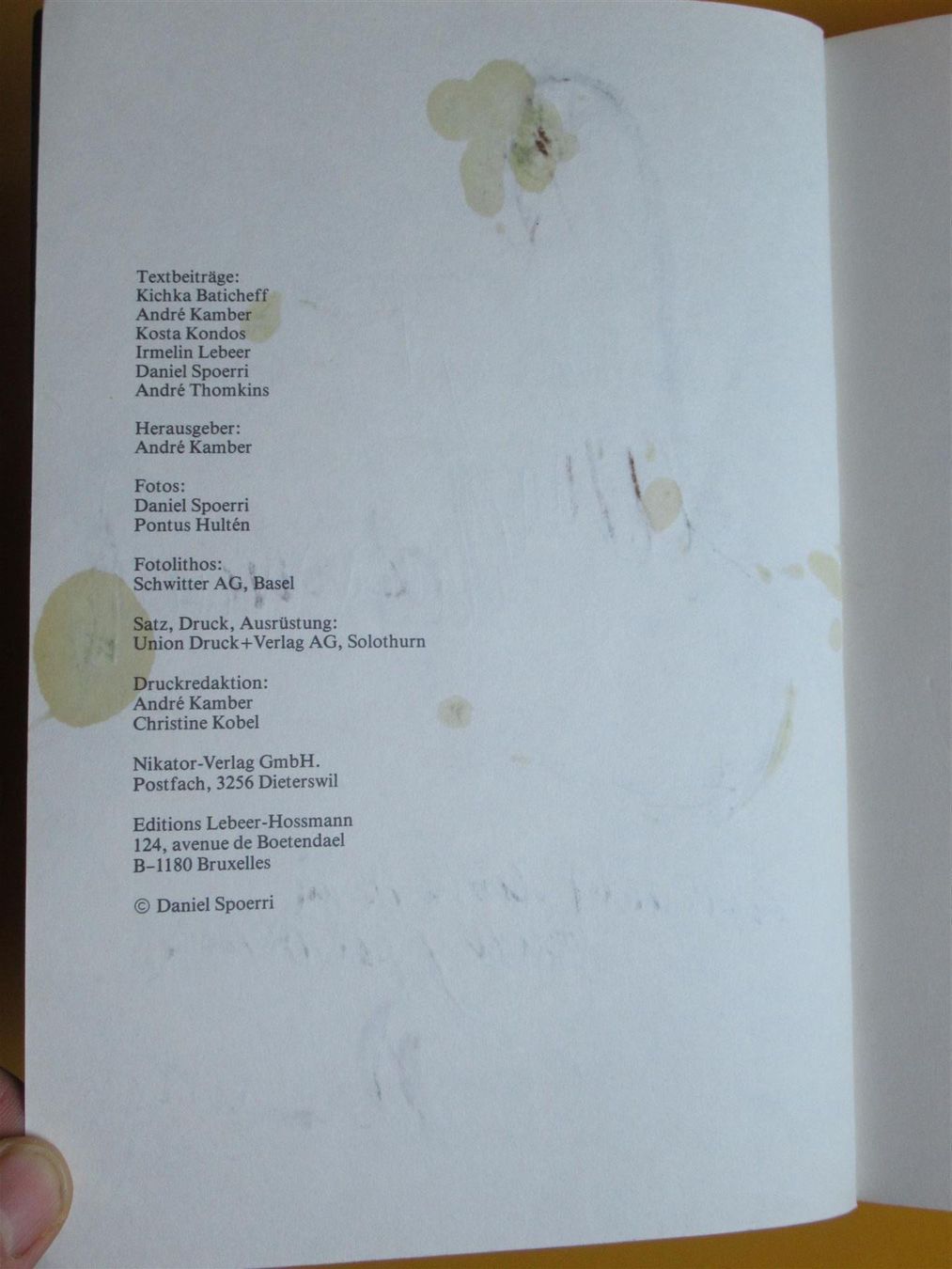 Libri: Daniel Spoerri Original Mischtechnik in Buch 1987 TOP – Usato da Adliswil venduto da buch_und_kunst 3