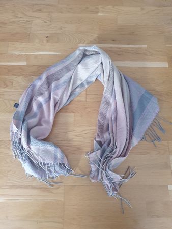 Schal oder Sofaüberwurf rosa/grau