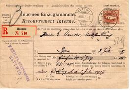 R - Huttwil Einzugsmandat  1907 mit 88A