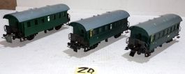 ZD) Trix Express Einheits-Personenwagen, 3xGrün