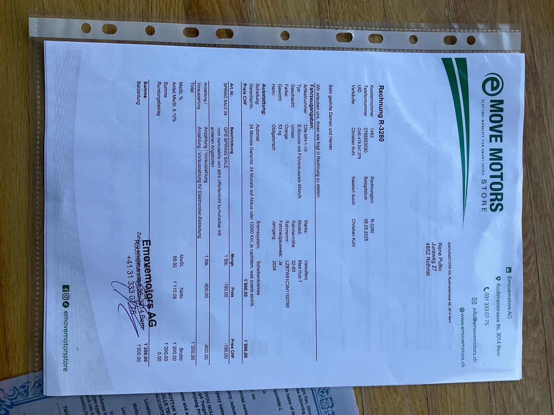 Scooters: E - Scooter Velocifero 1000 MAD – Neuf (Voir description) à Reinach AG par Renepulko 4