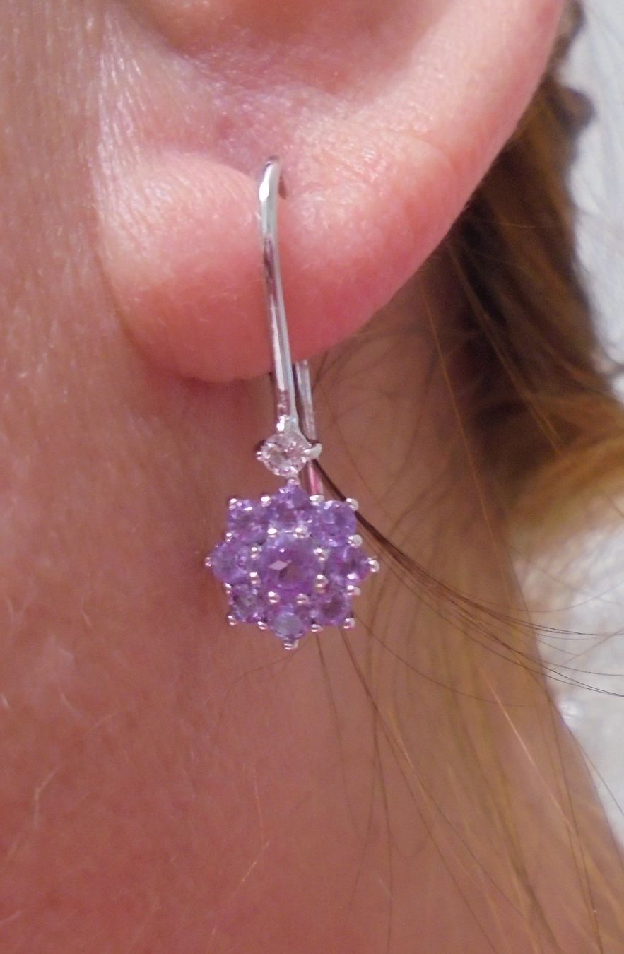 Boucles d'oreille: Echtschmuck: Amethyst-Silberohrhänger – Neuf (Voir description) à Zuchwil par maumauchi 5