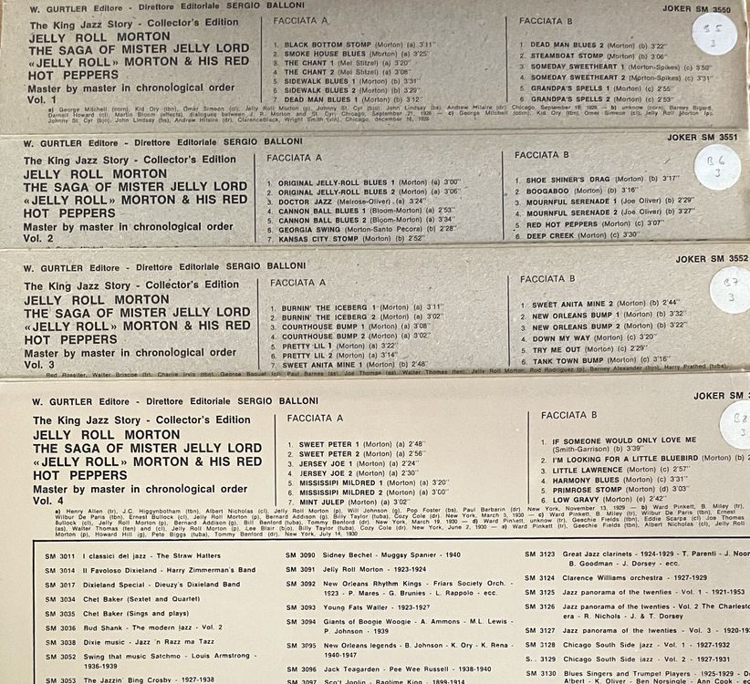 Jelly Roll Morton 7 LP #39 s Master By Master In chronological (Gebraucht