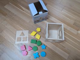 Steckwürfelspiel aus Holz Landi 14x14x14 cm neuwertig