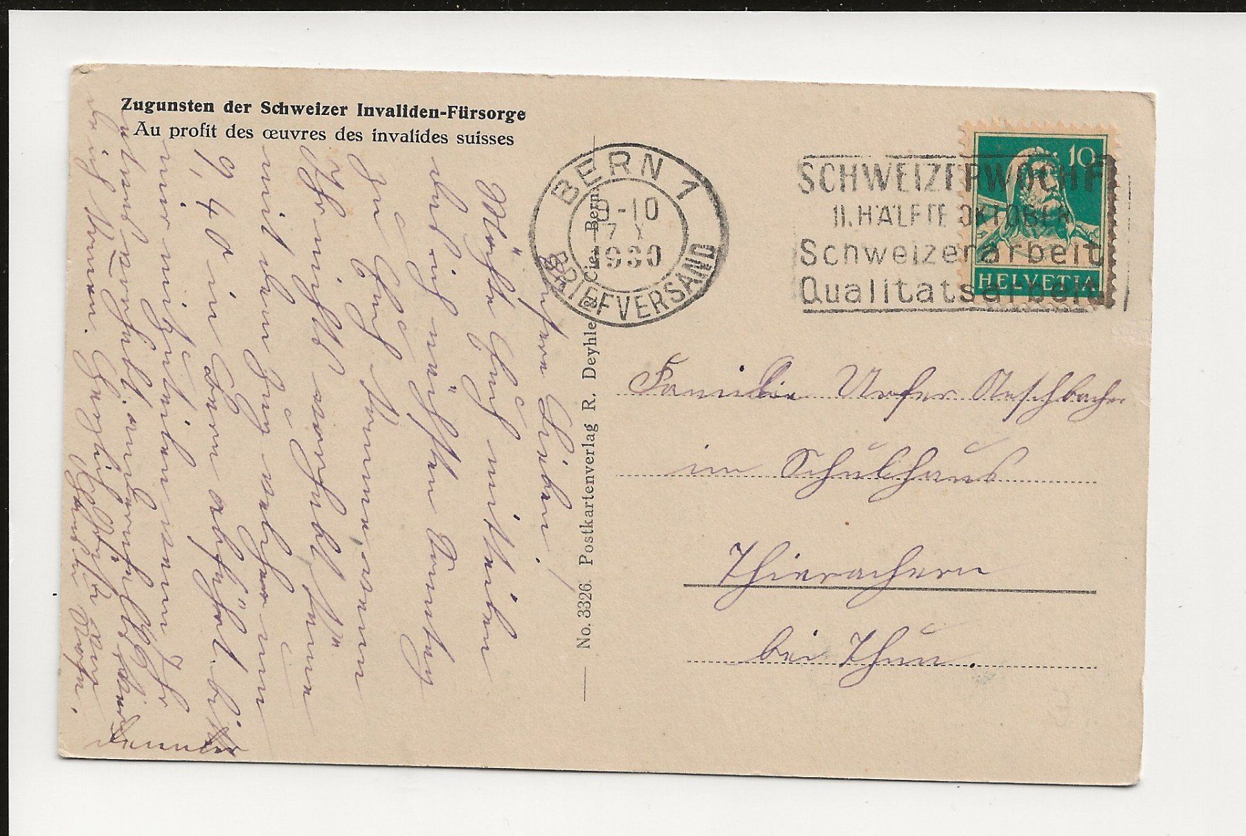 Ansichtskarten: AK 1930 Frutigen Kirche – Gebraucht aus Greifensee von 315WDO 1