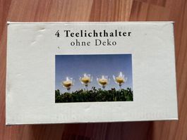 4 Teelichthalter aus Glas, neuwertig, für eine gemütliche...