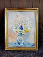 Theo Glinz Gemälde Öl Bild Kunst Blumenbild Blumen 57.5 x 72
