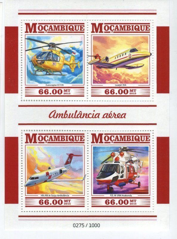 Tutti i francobolli: Block Flugzeuge & Hubschrauber. Mosambik – Nuovo e nell'imballaggio originale da Basel venduto da Butsch5