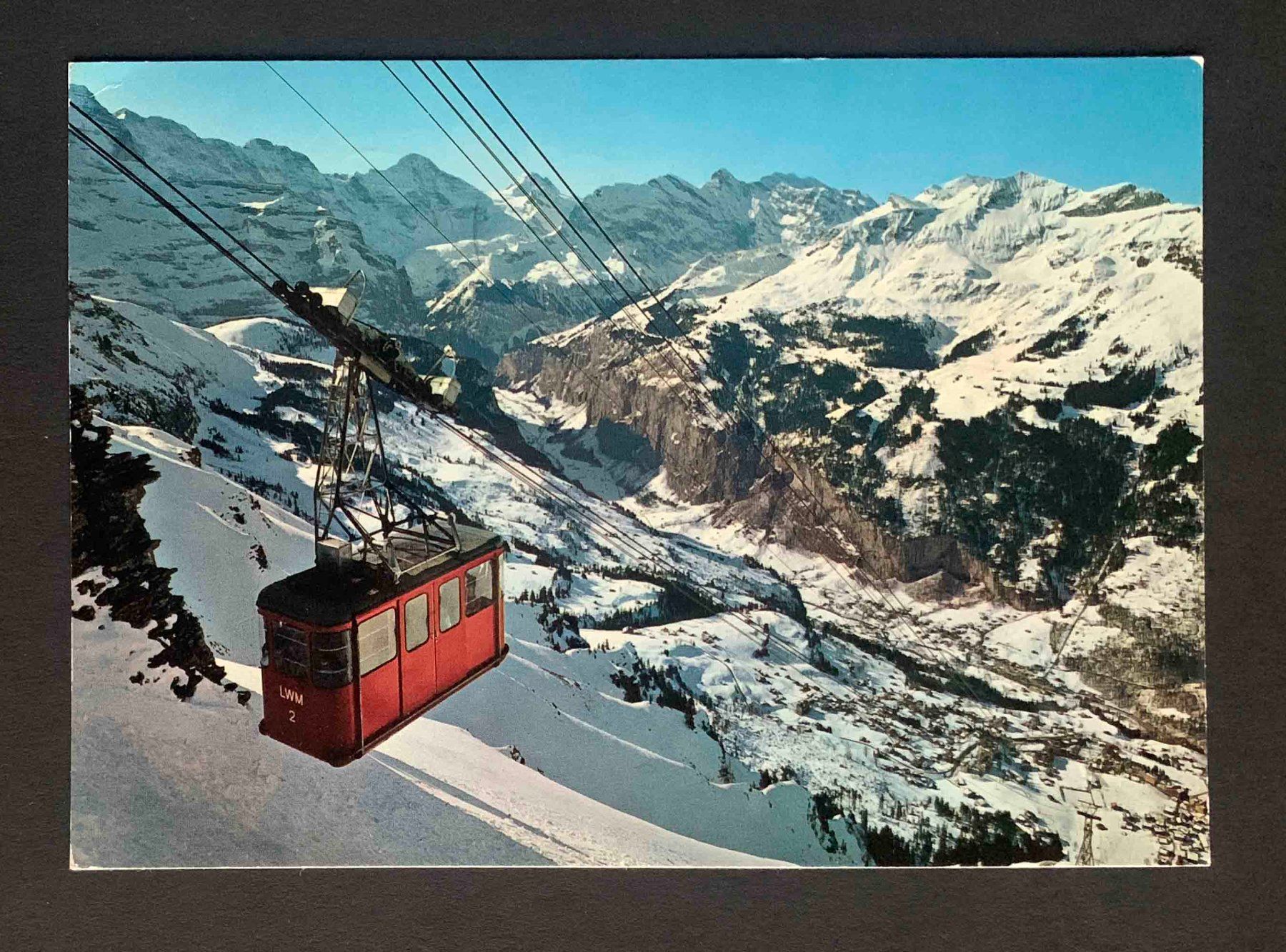 Cartoline postali: AK Wengen mit Männlichen Luftseilbahn – Usato da Goldau venduto da artelier1