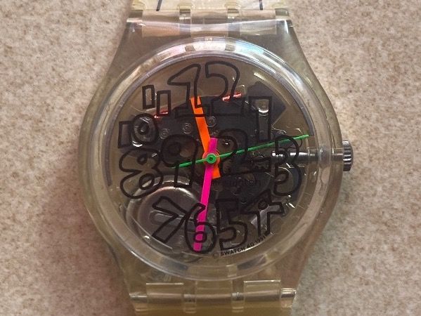 Swatch Uhren: Montre SWATCH Scribble vintage Swiss made non testée – Gebraucht aus Vernayaz von Darkfrost 2