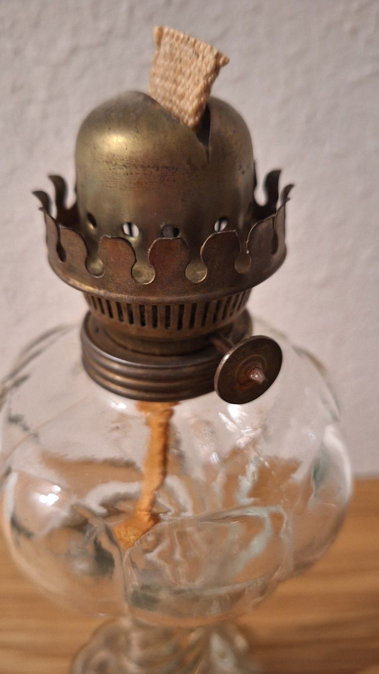 Lampade: Vintage Petrollampe Glas  , mit Docht – Usato da Arlesheim venduto da shopradl 1