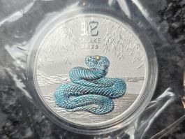 Australia 2025 Lunar Snake Coloriert 1 oz Silbermünze