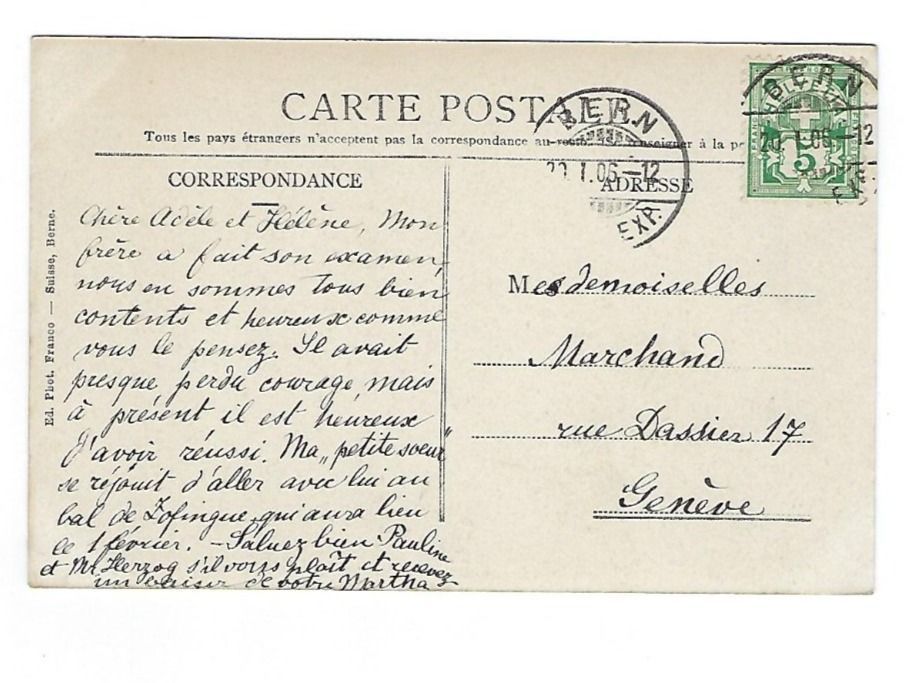Cartoline postali: CH, 5 Ansichtskarten Bern um 1903/1908 – Usato da Hinteregg venduto da McCharly01 5