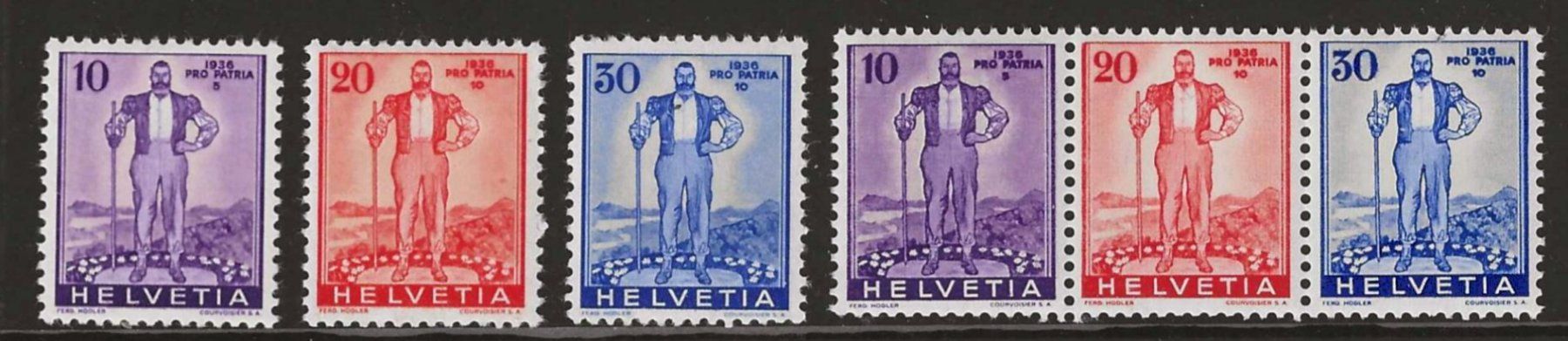 Tutti i francobolli: 1936 : Sondermarken Nr. W2 - W7, postfrisch** – Nuovo (secondo la descrizione) da Gümligen venduto da Geniusbuy