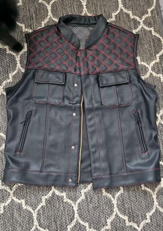 Herren Biker Weste schwarz Grösse XL