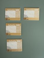 Holz-Briefmarken Helvetia 5 CHF 2004, 4 Stück gestempelt