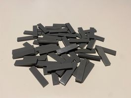 LEGO - 50 - GLATTE - GRAUE - EINERPLÄTTLI - 4 X 1