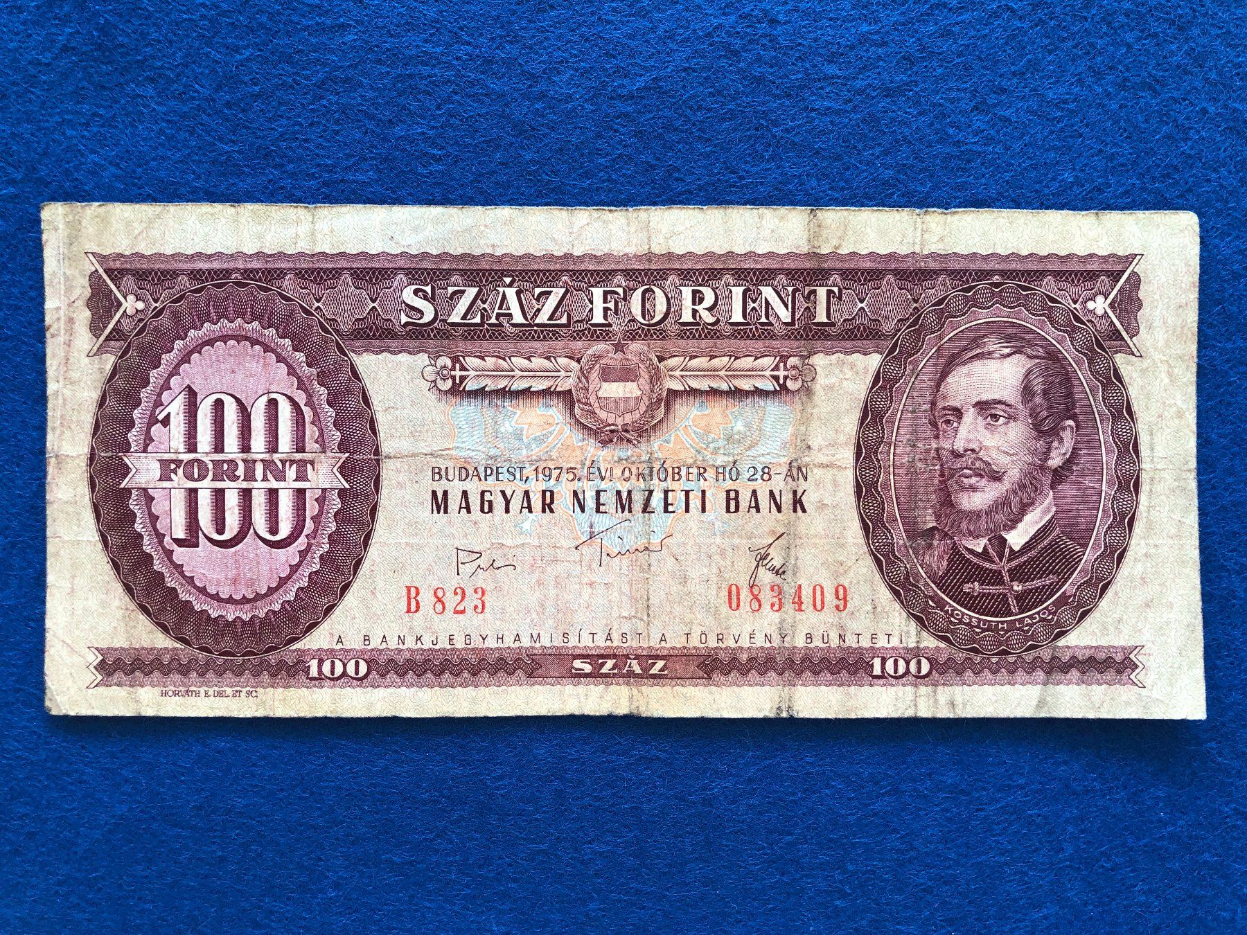 Banknoten: Budapest 1975 - Ungarn - 100 Forint – Gebraucht aus Pfäffikon SZ von Sieben77