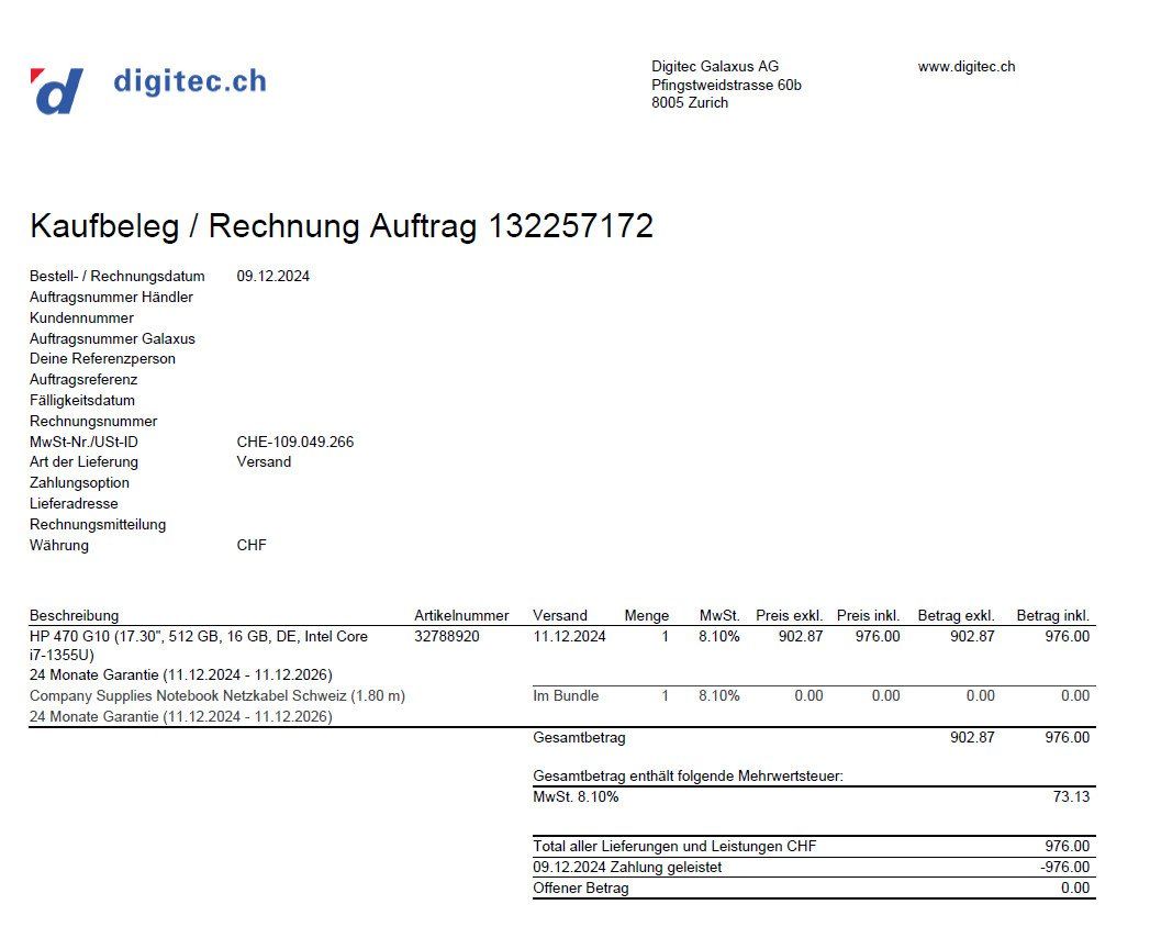 Hewlett Packard Notebook: HP Probook 470 G10 – Usato da Bonau venduto da Fcc500 1