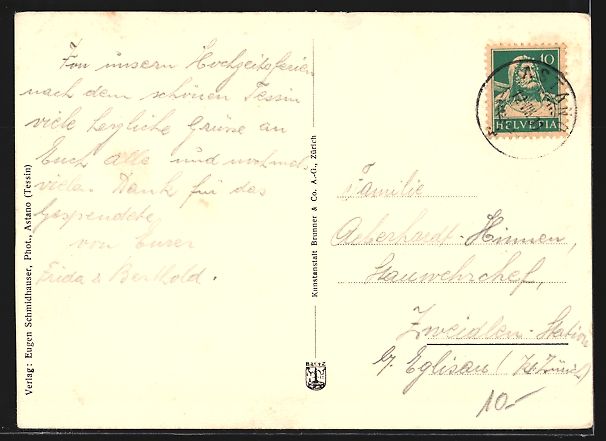 Ansichtskarten: AK Astano, Ct. Ticino con Monte Generoso – Gebraucht aus Berlin von bartko-reher 1