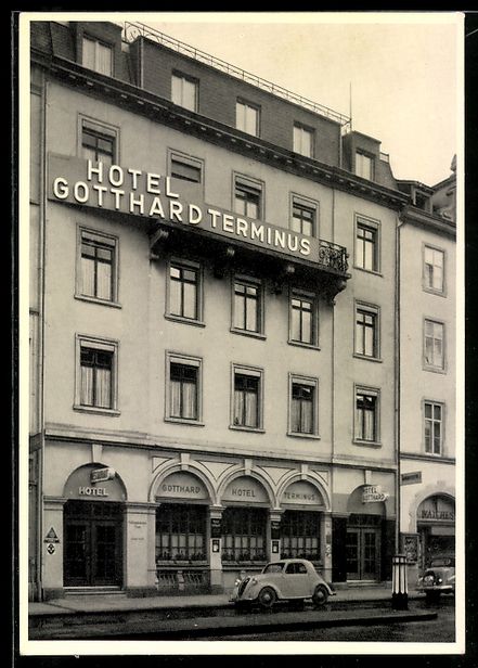 Cartoline postali: AK Basel, Hotel Gotthard Terminus – Usato da Berlin venduto da bartko-reher