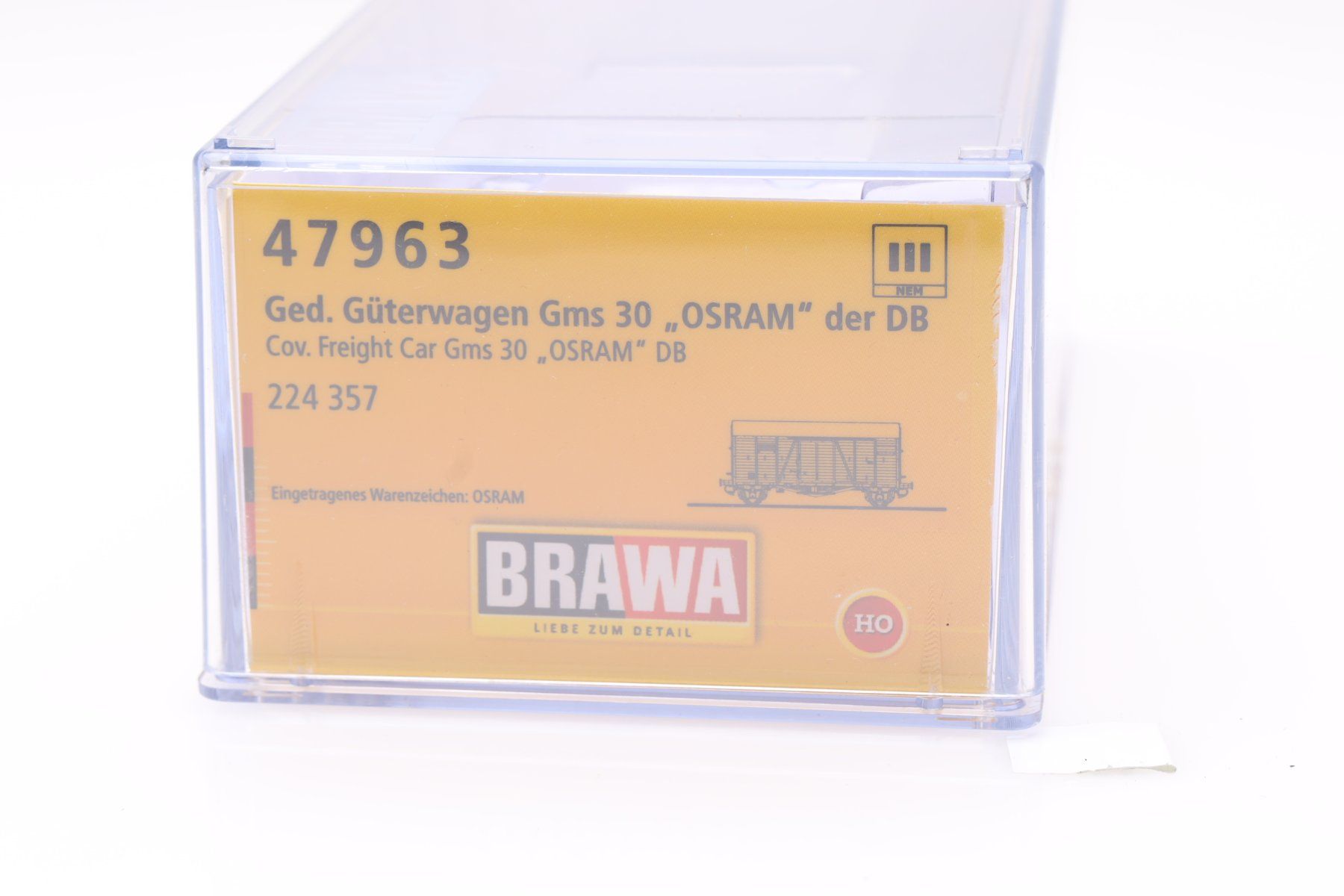 Brawa Modellini di ferrovie: Brawa 47963 DB Gms 30 "Osram" Güterwagen, H0 – Usato da Ried (Muotathal) venduto da Modellbahn.swiss 4