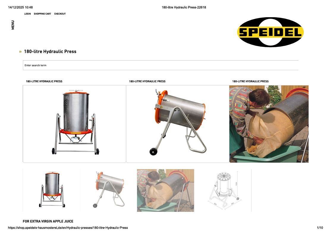 Speidel Toutes les machines: Pressoir Hydraulic "Speidel" – D'occasion à Réchy par gil_2r6d 1