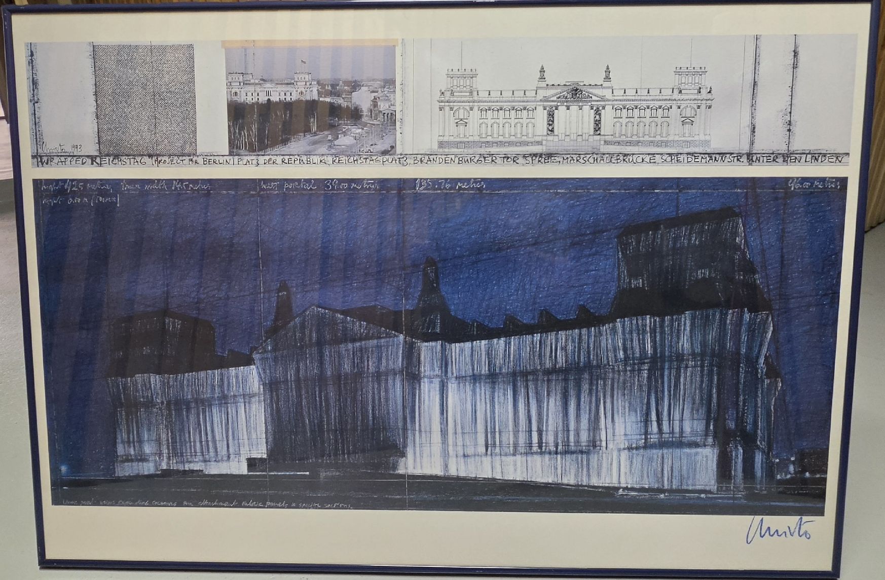 Grafiken & Lithographien: Christo.  "Wrapped Reichstag" handsigniert 102x70cm – Gebraucht aus Emmenbrücke von Kunstankaufverkauf 3
