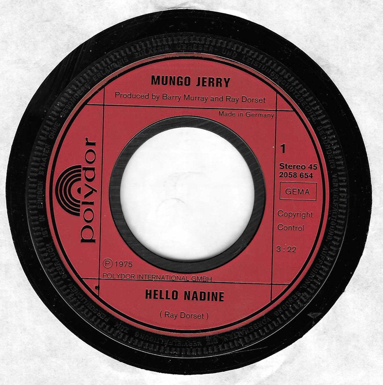 Dischi in vinile: MUNGO JERRY  -  HELLO NADINE – Usato da Bex venduto da Giorgiob 1