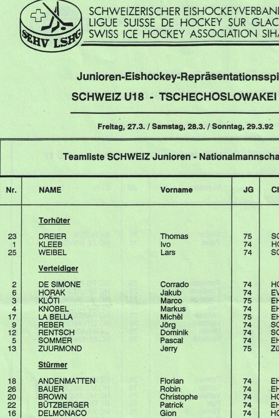 Riviste & Magazine: Eishockey 1992 – Nuovo (secondo la descrizione) da Richterswil venduto da solalex